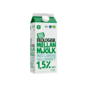 حليب Mellanmjölk Längre Hållbarhet Ekologisk 1,5% Garant Eko1,5l