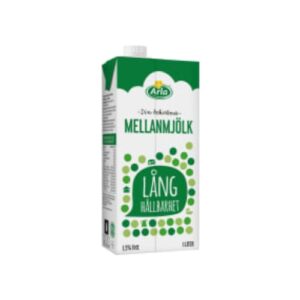حليب Mellanmjölk Lång Hållbarhet 1,5% Arla1l
