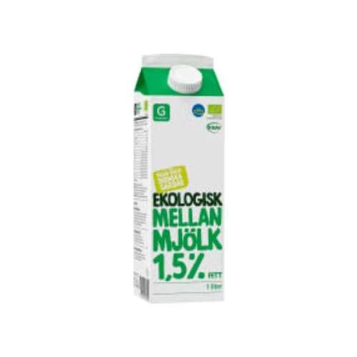 حليب Mellanmjölk Ekologisk 1,5% Garant Eko 1l