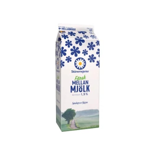 حليب Mellanmjölk 1,5% 1,5l Skånemejerier