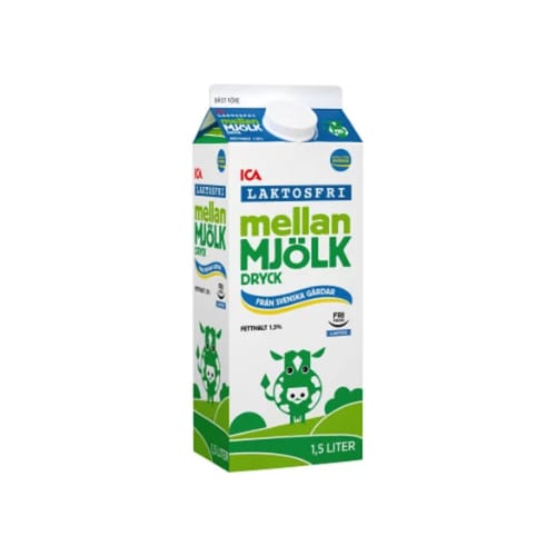حليبMellanmjölkdryck Laktosfri 1,5% 1,5l ICA