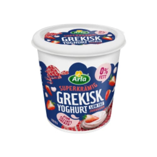 لبن Jordgubb Grekisk Yoghurt 0% Arla 1kg