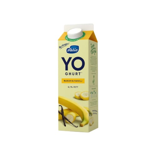 لبن Banan & Vanilj Yo-ghurt 0,1% Valio 1kg