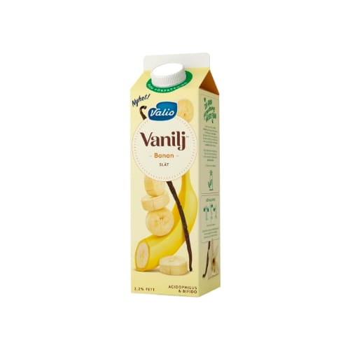 لبن Vanilj Banan Yoghurt 2,2% Valio 1kg