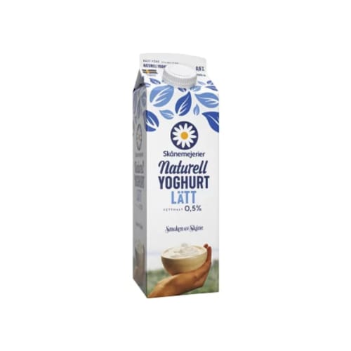 لبن Lättyoghurt Mild Naturell 0,5% 1l Skånemejerier 1kg