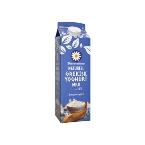 لبن Yoghurt Grekisk Naturell Mild 6% 1000g Skånemejerier
