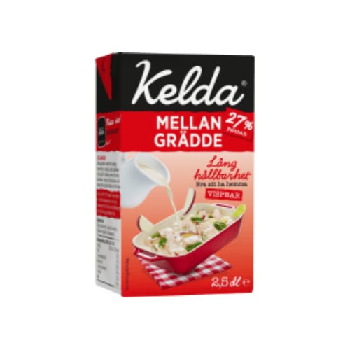 كريمة Mellangrädde Lång Hållbarhet 27% Kelda 2,5dl