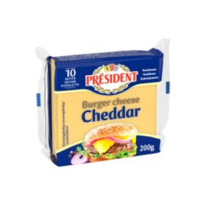 جبنة Burger Cheese Cheddar Skivor Hamburgerost Président 200g