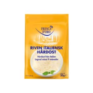 جبنة Hårdost Italiensk Riven 9månader Fresca D´oro 50g