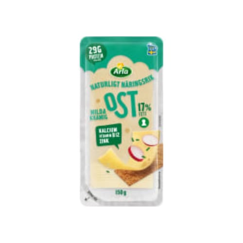 جبنة Mild&krämig Skivad Ost 17% Arla 150g