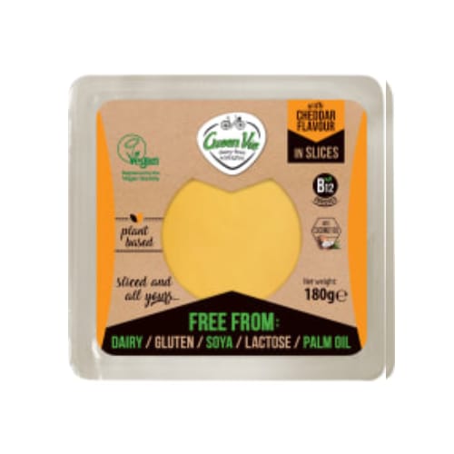 جبنة Slices Cheddar Flavour Vegansk Greenvie 180g