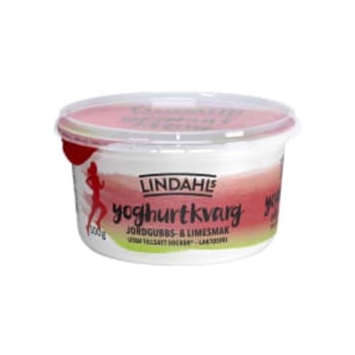 جبنة Jordgubb Lime Laktosfri Yoghurtkvarg 0,3% Lindahls 500g