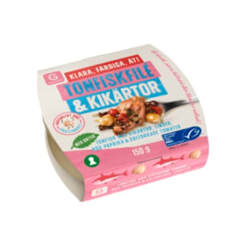 تونTonfiskfilé & Kikärtor Linser Röd Paprika Garant 150g