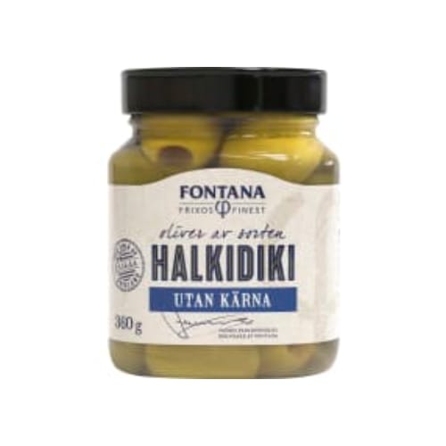 زيتونHalkidiki Oliver Utan Kärnor Fontana 360/210g