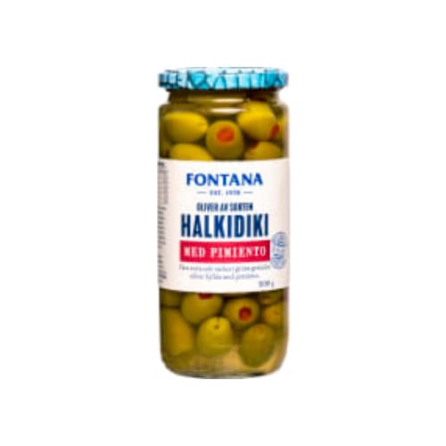 زيتونHalkidiki Oliver med Pimiento Fontana 500/280g
