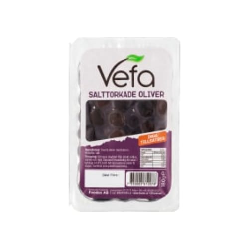 زيتون Svarta Oliver Salttorkade Vefa 180g