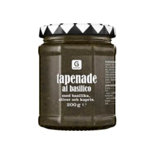 Tapenade Al Basilico Basilika Oliv Kapris Garant 200g
