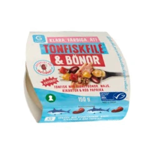 تونTonfiskfilé & Bönor Majs Kikärtor Garant 150g