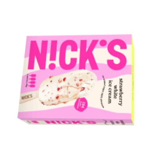 بوظة Nick´s Strawberry White Glasspinne Nick´s 4p