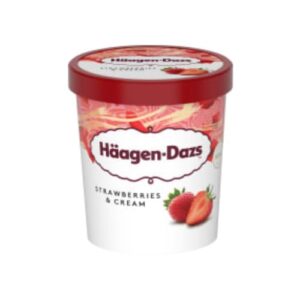 بوظة Strawberries & Cream Glass Häagen-dazs 0,46l