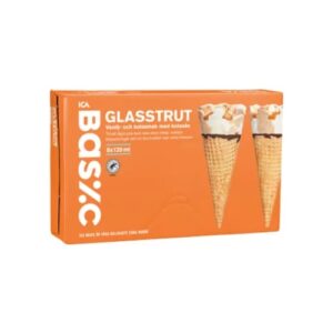 بوظة Glasstrut med vanilj- och kolassmak 8-p 120ml  Basic