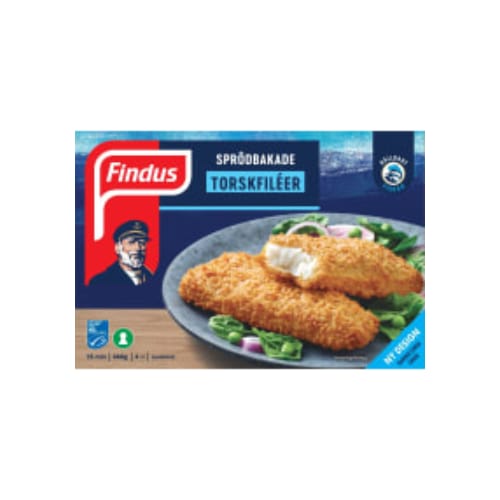Torskfiléer Sprödbakade Frysta/4-pack Findus 360g