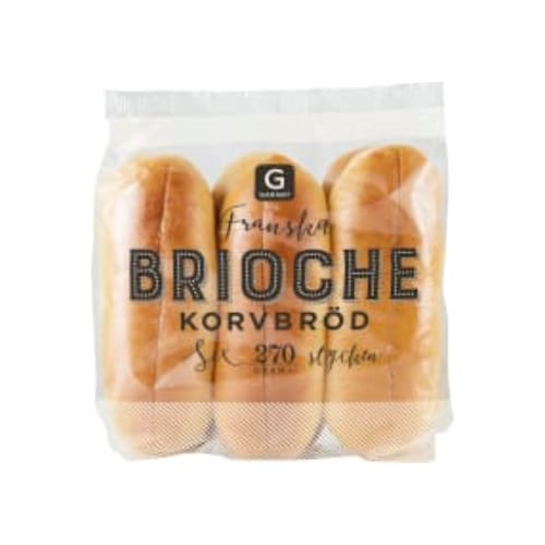Korvbröd Brioche Franska 6-pack Garant 270g