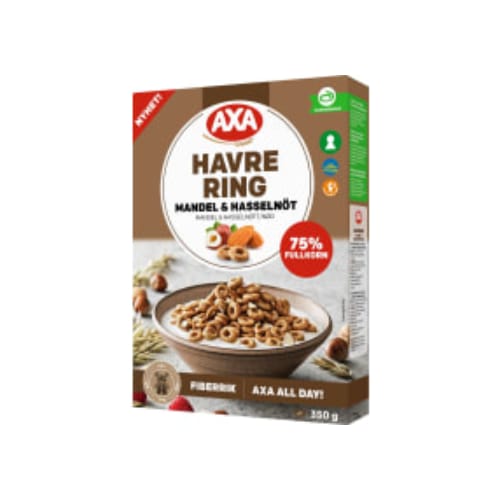 Havrering Mandel Hasselnötter Axa 350g