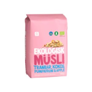 Müsli Tranbär Kokos Pumpafrö Äpple Ekologisk Garant Eko 750g