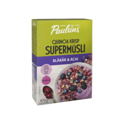 Blåbär Acai Supermüsli Paulúns 400g