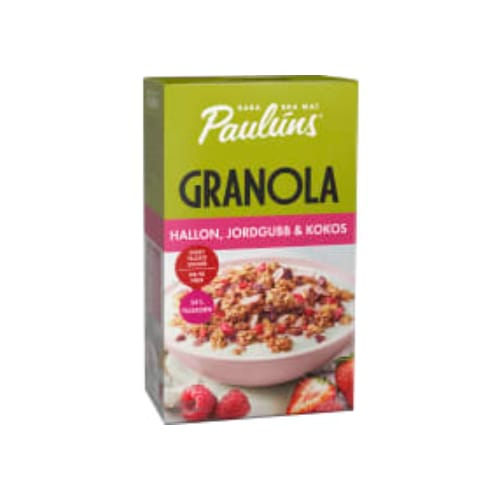 Hallon Jordgubb Kokos Granola Paulúns 450g