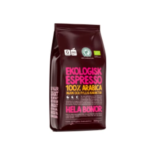 Espresso 100% Arabica Hela Bönor Garant Eko 500g