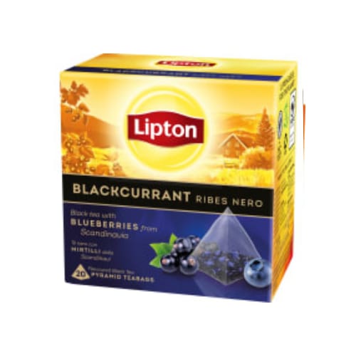 Blackcurrant Pyramid Tea Bags Svart Te Lipton 20st