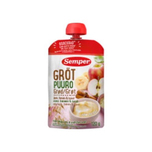 Gröt Äpple Banan Kanel Från 6 Månader Semper 120g