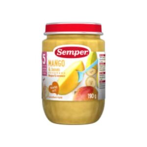Mango & Banan Puré Från 5 Månader Semper 190g