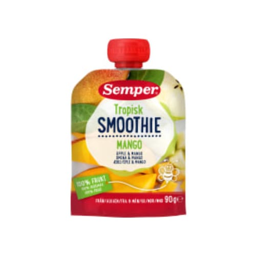 Smoothie Mango Tropisk Från 6 Månader Semper 90g