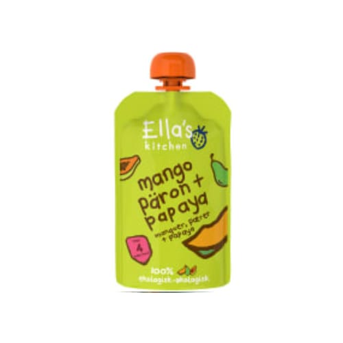 Mango Päron Papaya Puré Från 4 Månader Ella's Kitchen 120g