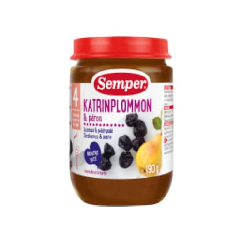Katrinplommon Päron Från 4 Månader Semper 190g