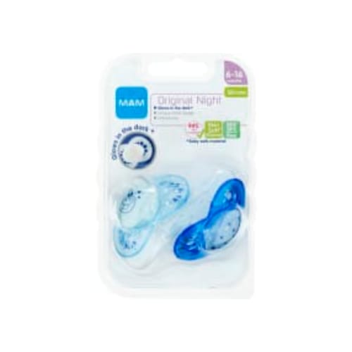 Original Night Napp Silikon 6-16 Månader Mam 2p