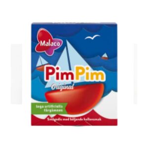 Pim Pim Hallonbåtar Tablettask Malaco 20g