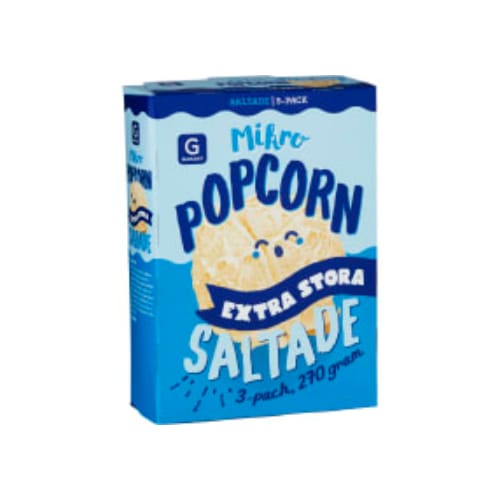 popcorn Mikro Extra Stora Saltade 3-pack Garant 270g