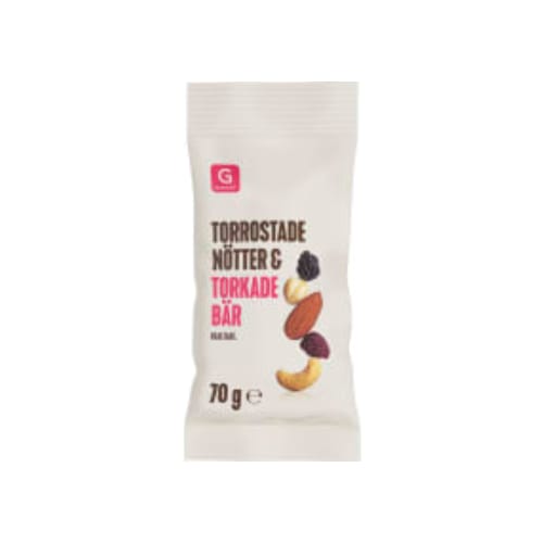 Nöt & Bärmix Torrrostade Torkade Osaltade Garant 70g