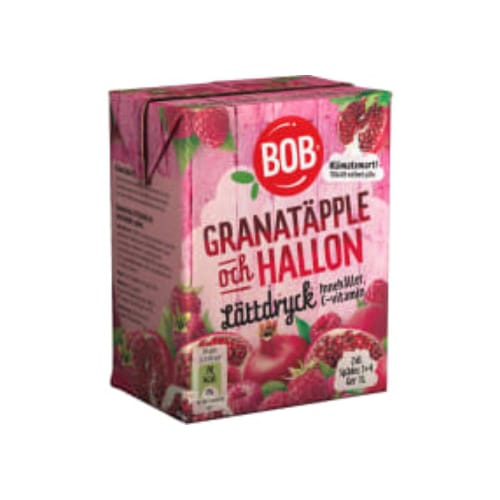 Granatäpple Hallon Lättdryck Bob 2dl/1l