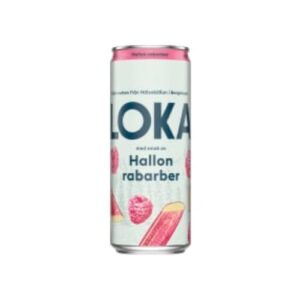 Hallon Rabarber, Loka Kolsyrat Vatten Burk Loka 33cl