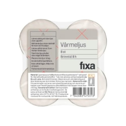 Värmeljus 8h Fixa 8p