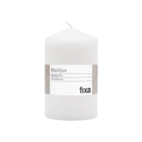 Blockljus Vit Fixa 12cm