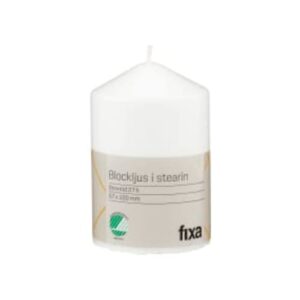Blockljus Stearin Vit 27h Fixa 10cm