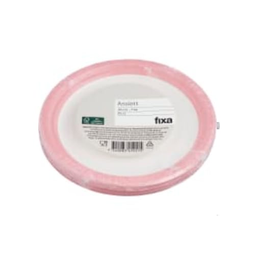 Assiett Engångstallrik Dekor 18cm Fixa 25p