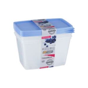 Matlåda Frys Transparant/blå 3-pack Nordiska Plast 0,8 l