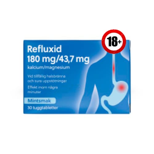 Läkemedel Refluxid 180mg/43,7mg Tuggtablett Refluxid 30st